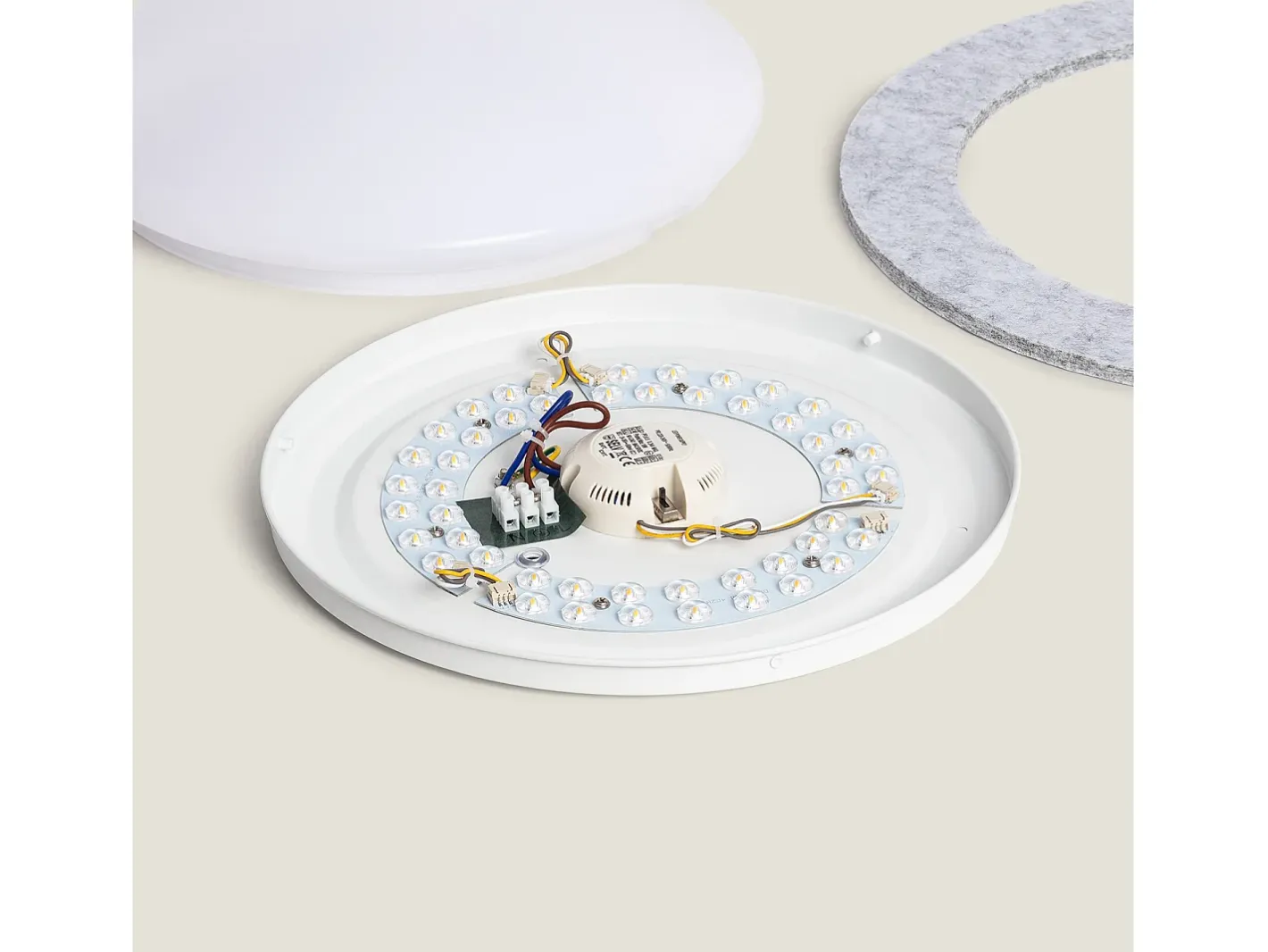 Ledkia Plafón LED Acústico 18W Circular Fieltro Ø460 mm CCT Seleccionable Lezhan Gris Online