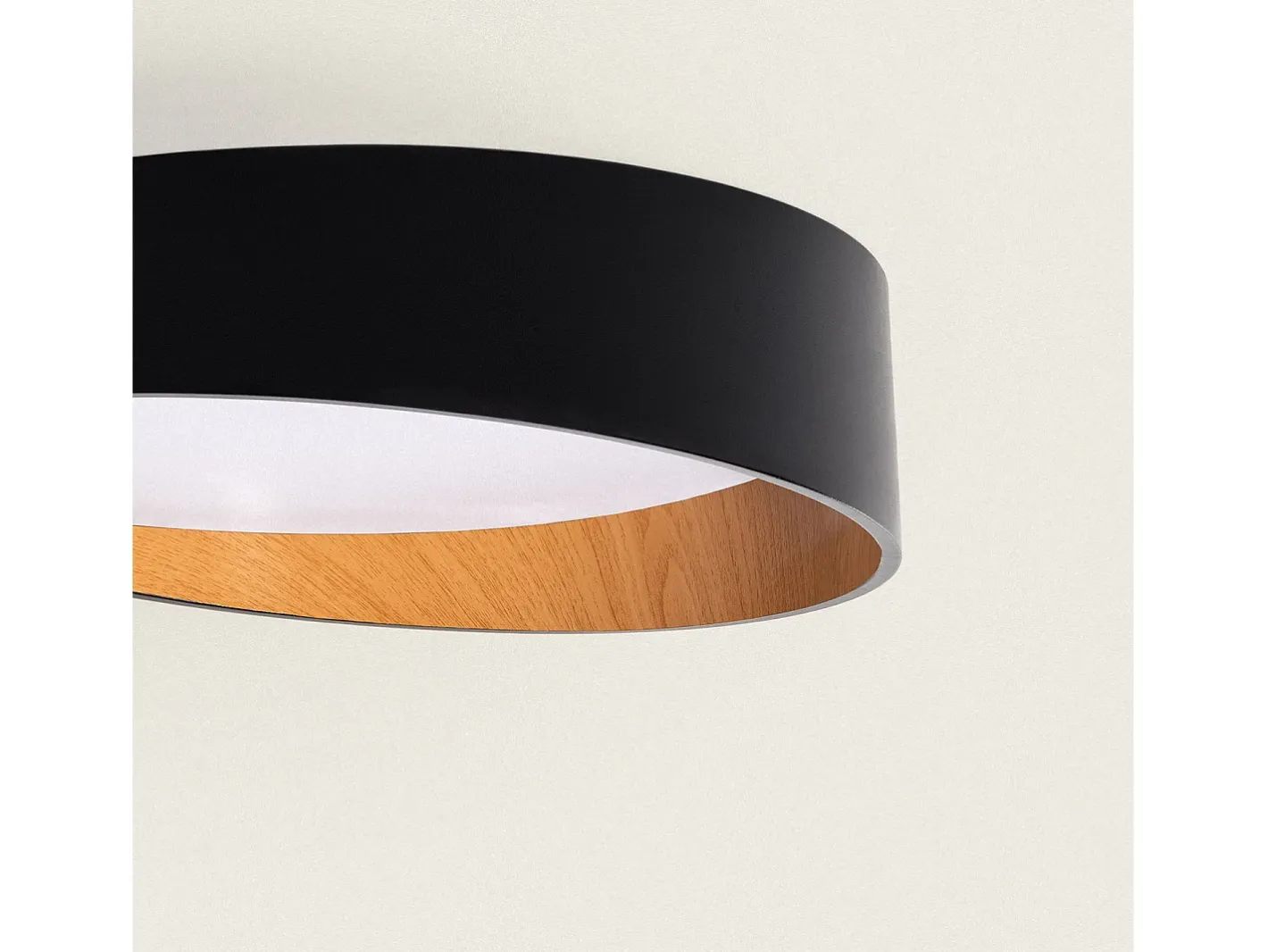 Ledkia Plafón-Plafón LED 28W Circular Ø400 mm CCT Seleccionable Liam Negro