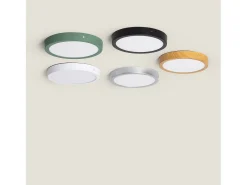 Ledkia Plafón LED 18W Circular Aluminio Ø210 mm Slim CCT Seleccionable Galán SwitchDimm Negro Multicolor New