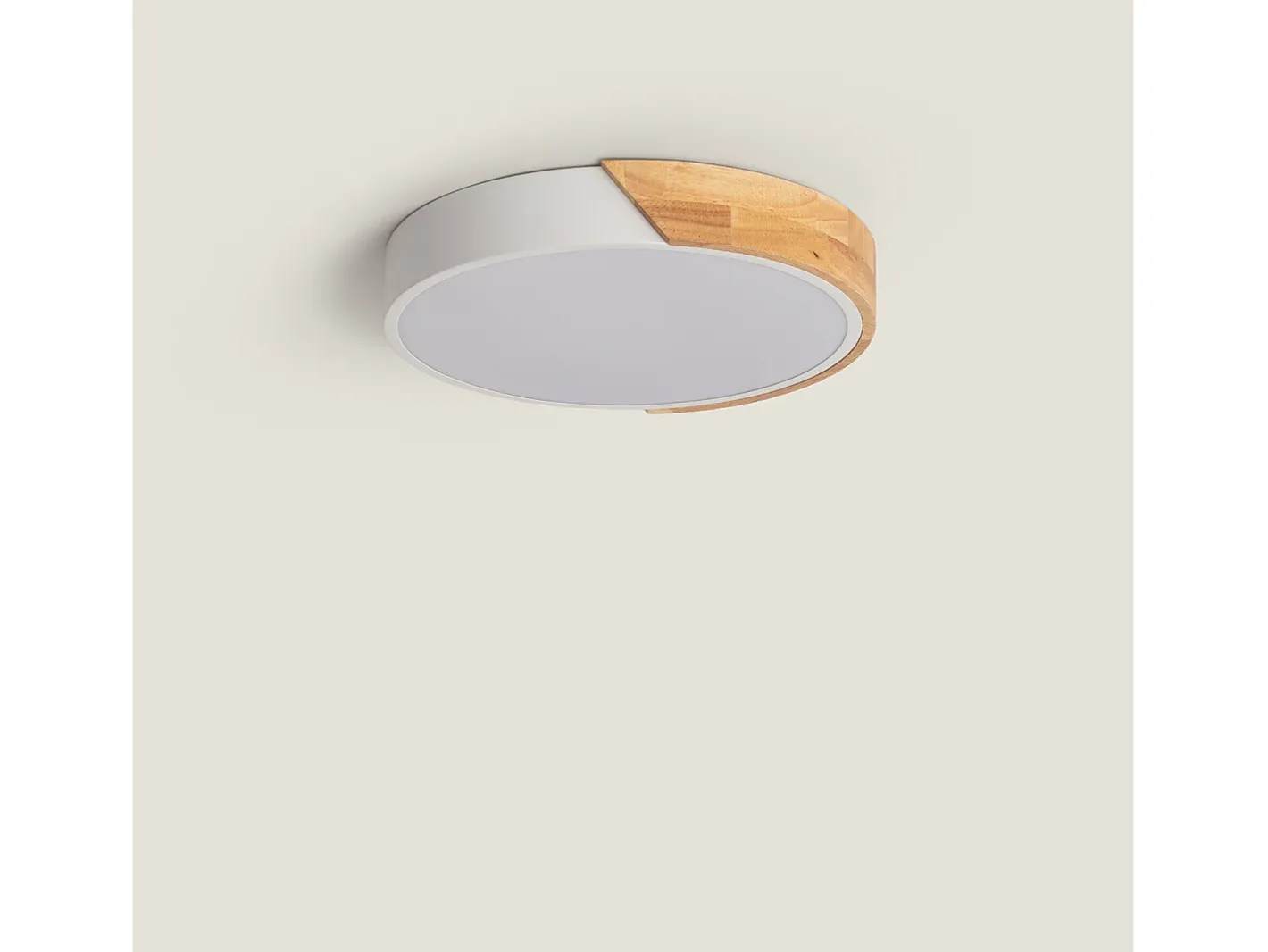 Ledkia Plafón-Plafón LED 18W Circular Madera Ø320 mm CCT Seleccionable Semi-Dari Blanco Multicolor