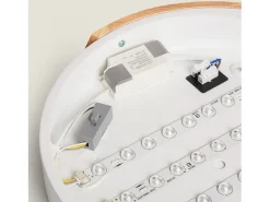 Ledkia Plafón-Plafón LED 18W Circular Madera Ø320 mm CCT Seleccionable Semi-Dari Blanco Multicolor