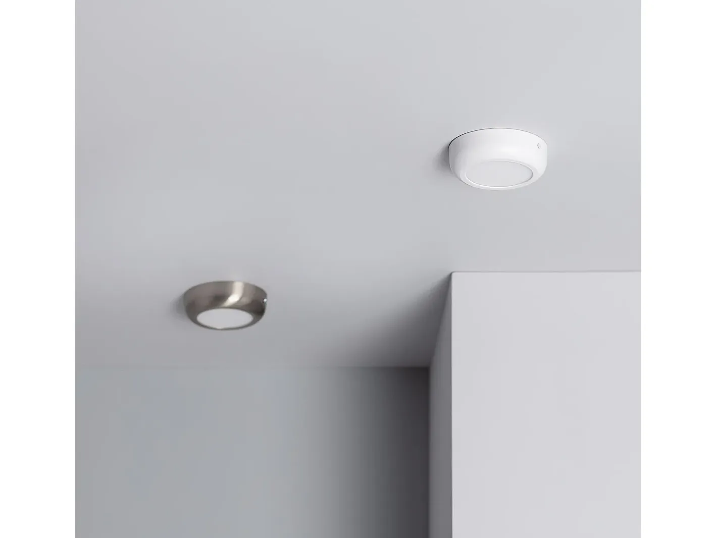 Ledkia Plafón-Plafón LED 6W Circular Metal Ø120 mm Design Silver 3000K Blanco Cálido Multicolor