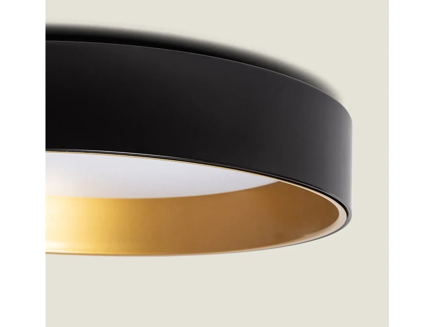 Ledkia Plafón-Plafón LED 20W Circular Metal Ø450 mm CCT Seleccionable Broadway Negro / Dorado Multicolor