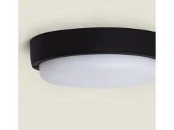 Ledkia Iluminación Exterior-Plafón LED 25W Circular para Exterior Ø175 mm IP65 Black 4000K Neutro Blanco