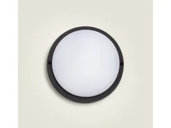 Ledkia Plafón LED 25W Circular para Exterior Ø175 mm IP65 Black 3000K Cálido Blanco