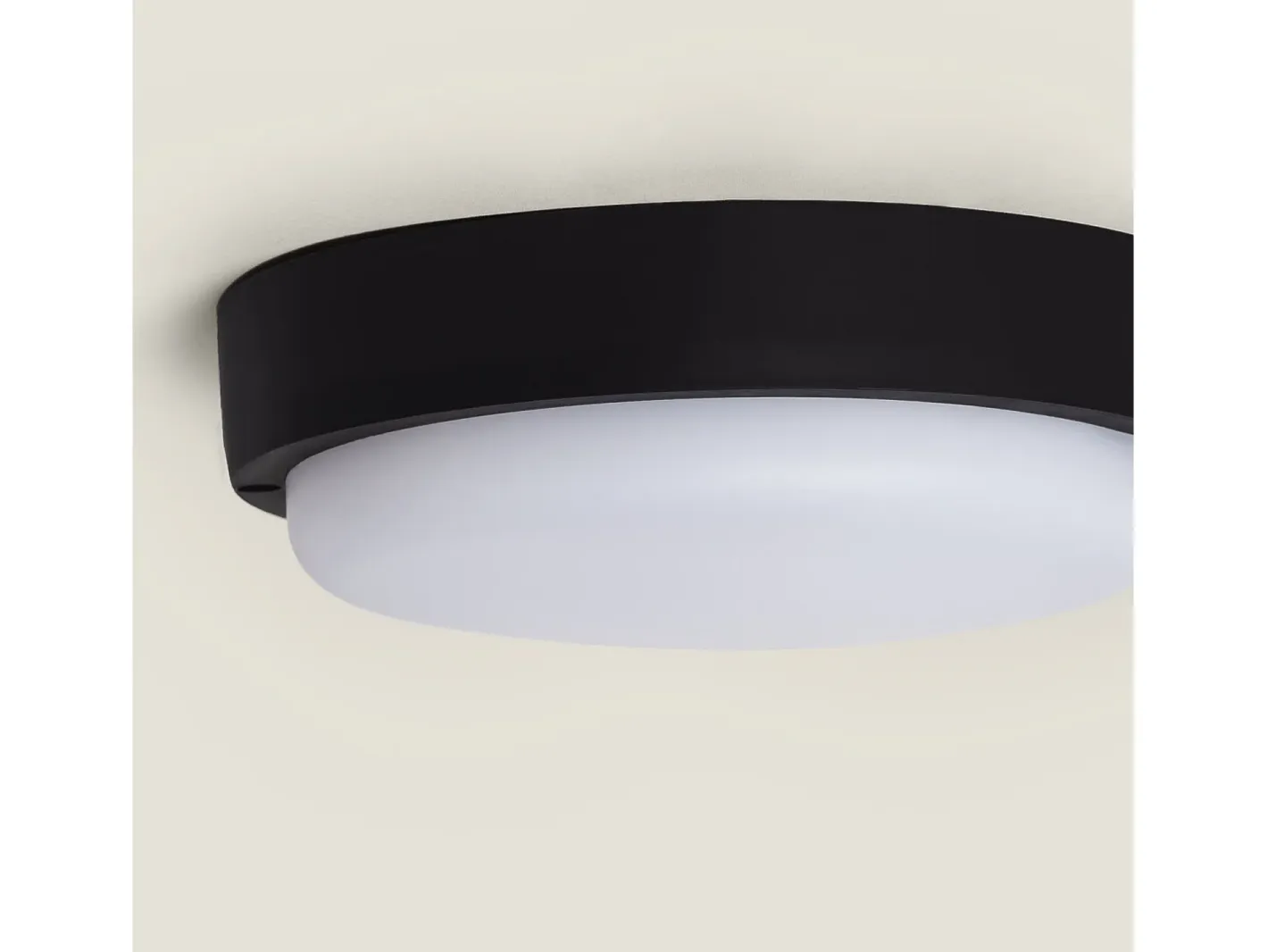 Ledkia Plafón LED 25W Circular para Exterior Ø175 mm IP65 Black 6500K Frío Blanco