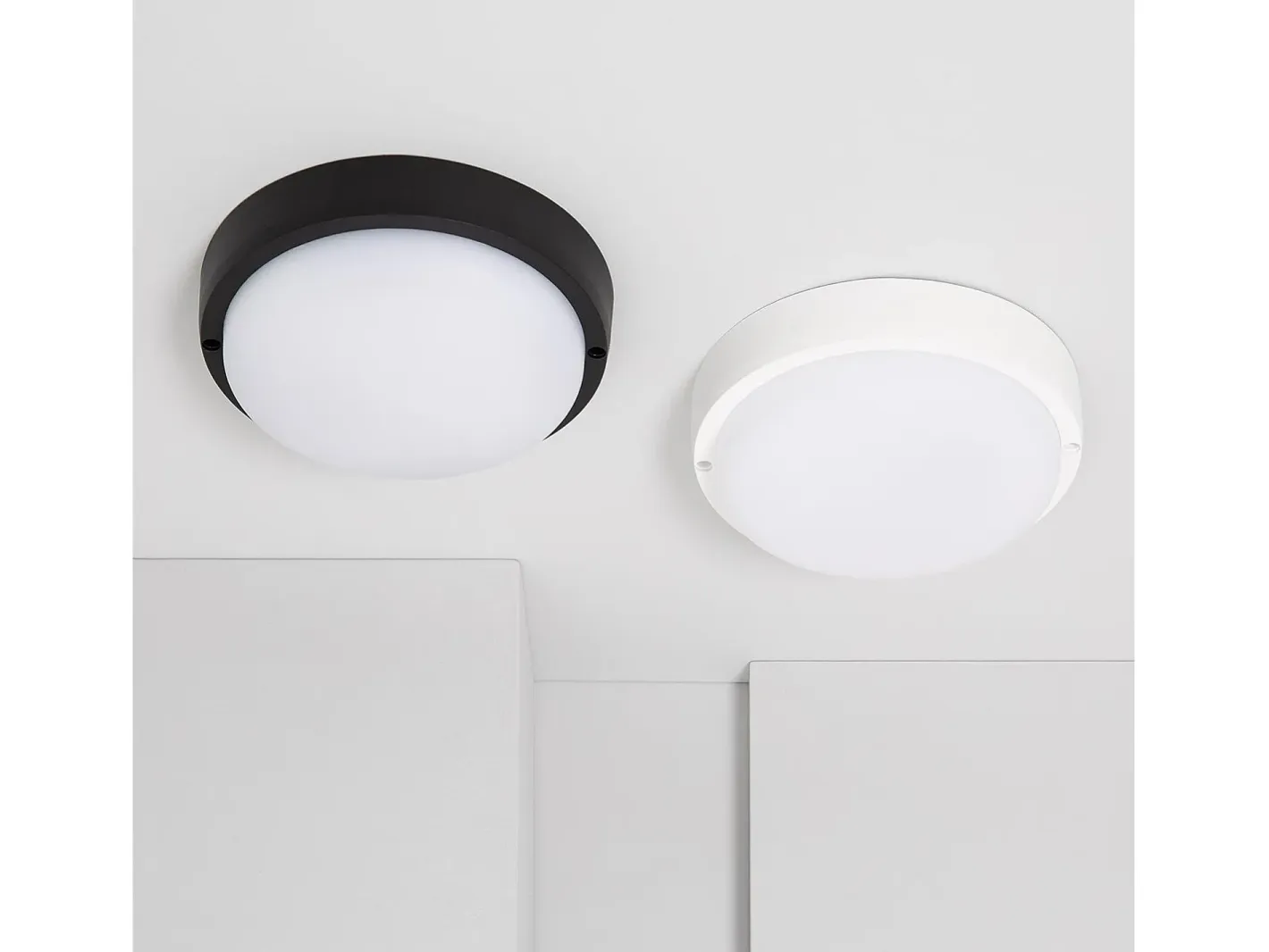 Ledkia Plafón LED 25W Circular para Exterior Ø175 mm IP65 Black 6500K Frío Blanco