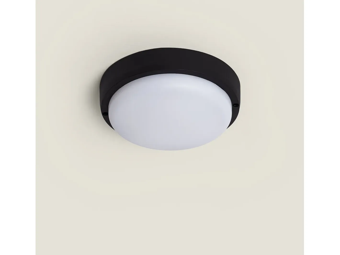 Ledkia Plafón LED 25W Circular para Exterior Ø175 mm IP65 Black 6500K Frío Blanco