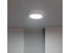 Ledkia Iluminación Exterior-Plafón LED 12W Circular SwitchCCT Seleccionable Ø170 mm Regulación Compatible con Mando RF V2 Seleccionable (Cálido-Neutro-Frío) Blanco