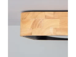 Outlet Ledkia Plafón LED 15W Cuadrado Madera 370x370 mm CCT Seleccionable Dari Negro Multicolor