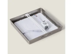 Ledkia Plafón LED 18W Cuadrado Metal 225x225 mm Silver 3000K Blanco Cálido Multicolor Hot