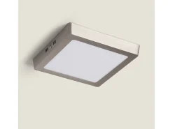 Ledkia Plafón-Plafón LED 18W Cuadrado Metal 225x225 mm Silver 4000K Blanco Neutro Multicolor