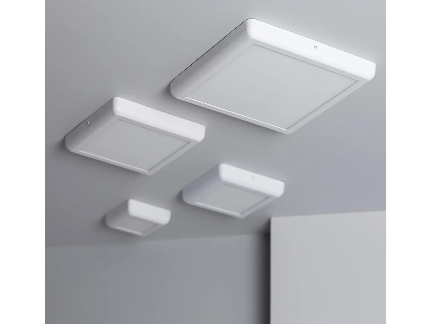 Ledkia Plafón LED 18W Cuadrado Metal 225x225 mm Design White 4000K Blanco Neutro Multicolor Sale