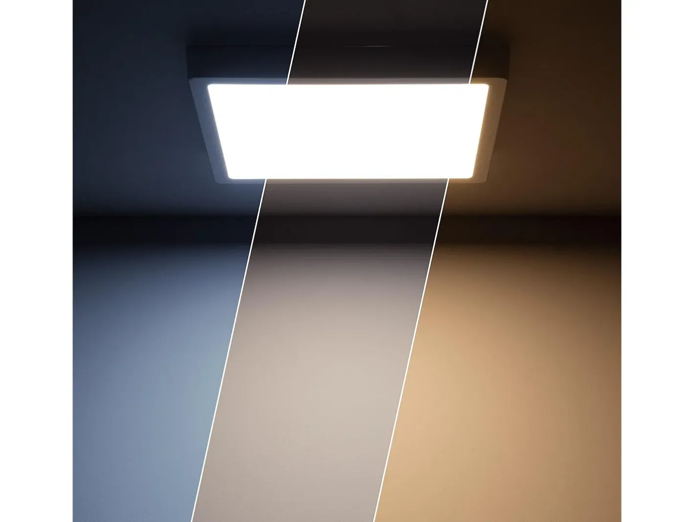 Ledkia Plafón-Plafón LED 24W Cuadrado Superslim CCT Seleccionable 280x280 mm Seleccionable (Cálido-Neutro-Frío) Multicolor