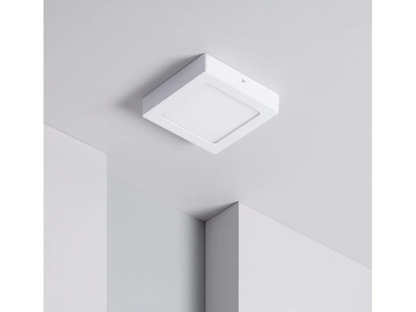 Ledkia Plafón-Plafón LED 12W Cuadrado 170x170 mm 4000K Blanco Neutro Multicolor