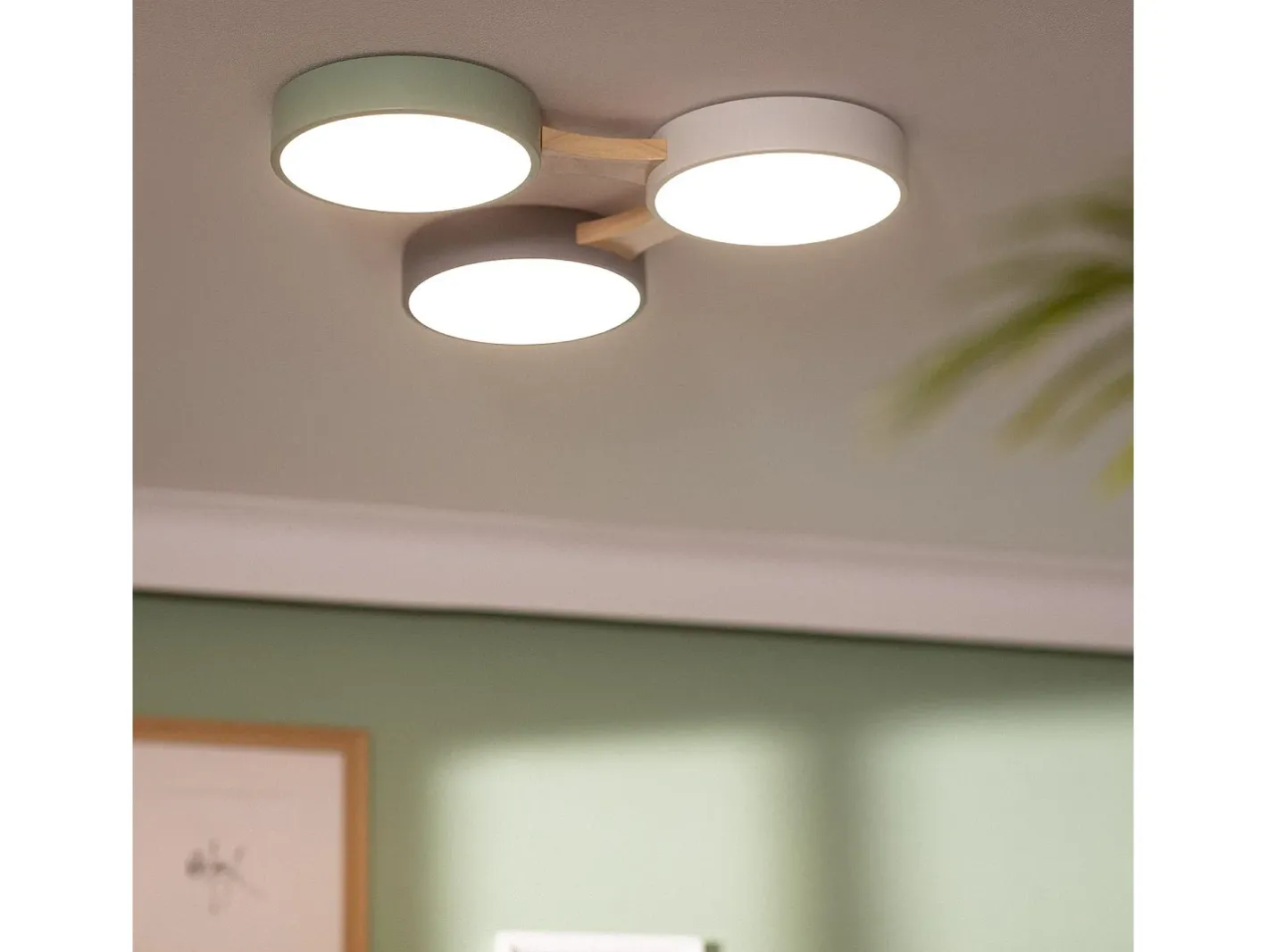 Ledkia Plafón LED 30W Madera y Metal CCT Seleccionable Sams Multicolor Hot