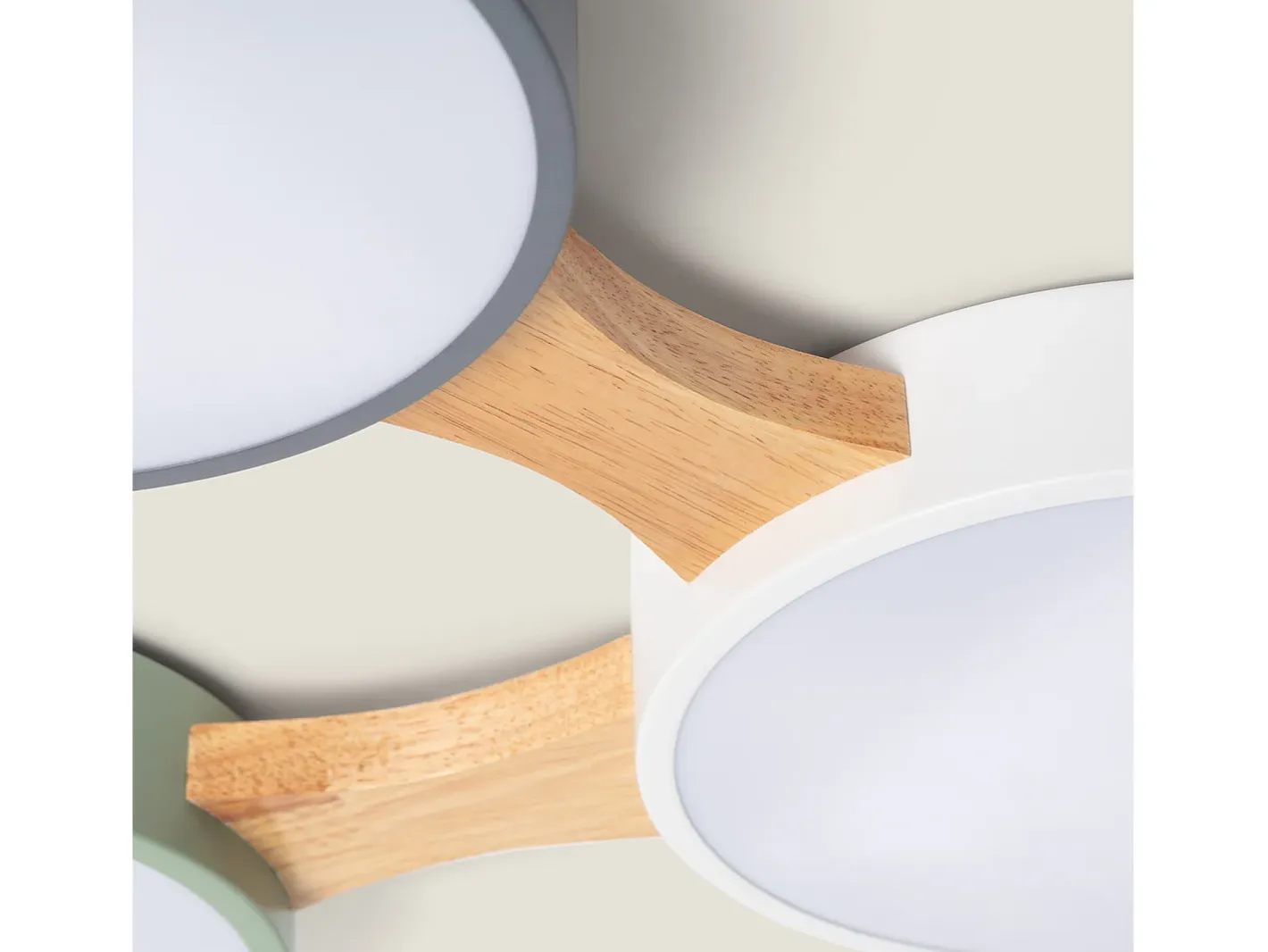 Ledkia Plafón LED 30W Madera y Metal CCT Seleccionable Sams Multicolor Hot