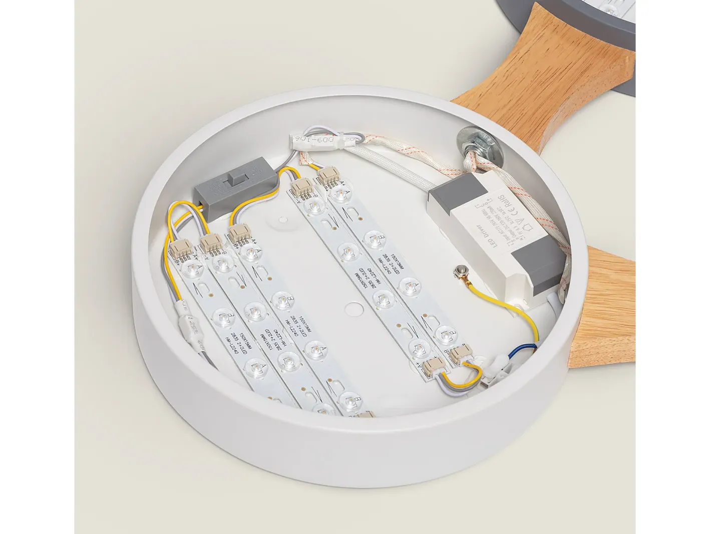 Ledkia Plafón LED 30W Madera y Metal CCT Seleccionable Sams Multicolor Hot