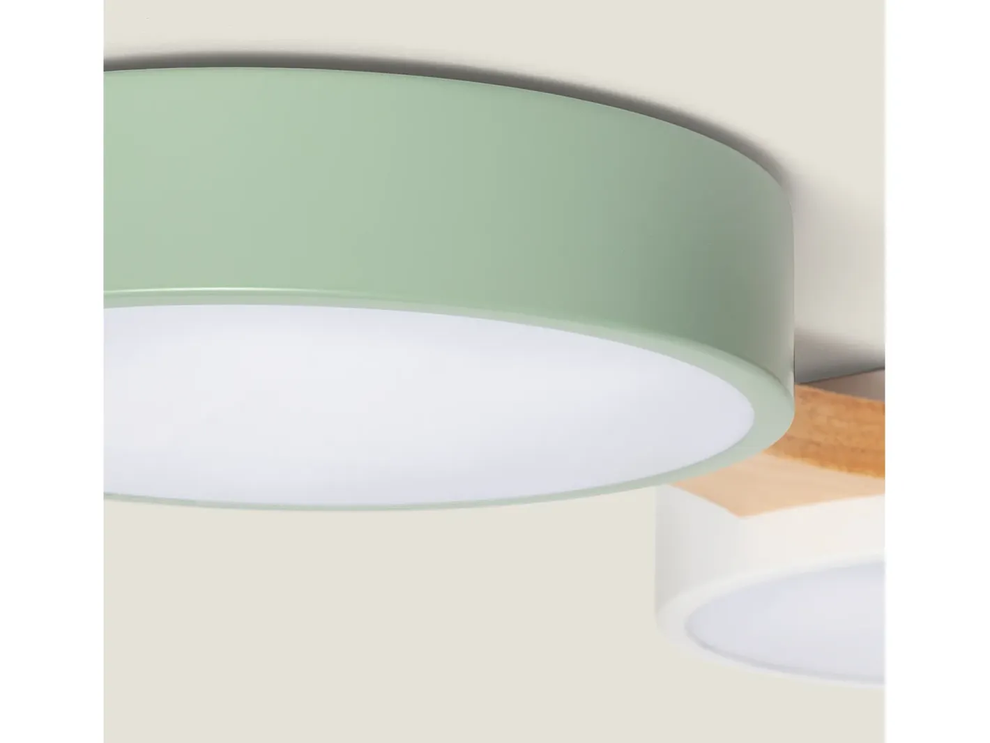 Ledkia Plafón LED 30W Madera y Metal CCT Seleccionable Sams Multicolor Hot