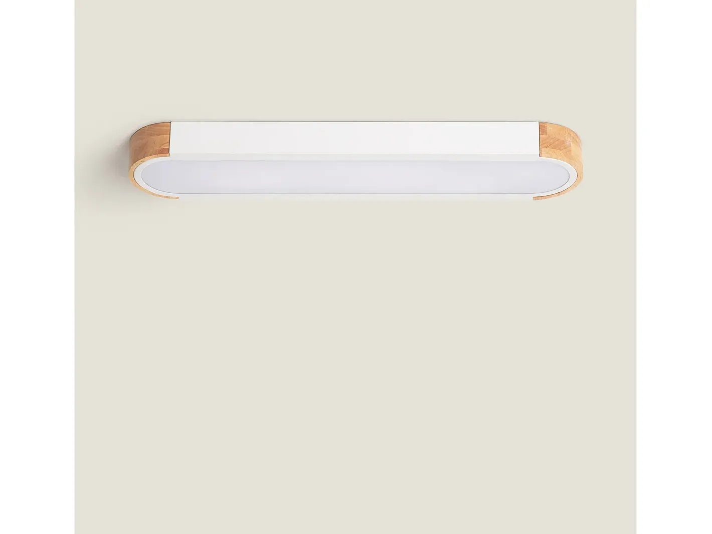 Ledkia Plafón LED 18W Madera y Metal 140x650 mm CCT Seleccionable Dari Lang Blanco Multicolor Outlet