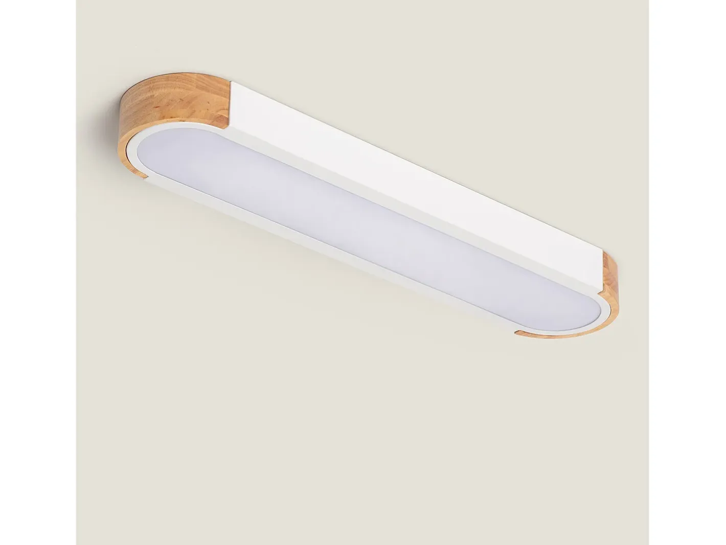 Ledkia Plafón LED 18W Madera y Metal 140x650 mm CCT Seleccionable Dari Lang Blanco Multicolor Outlet