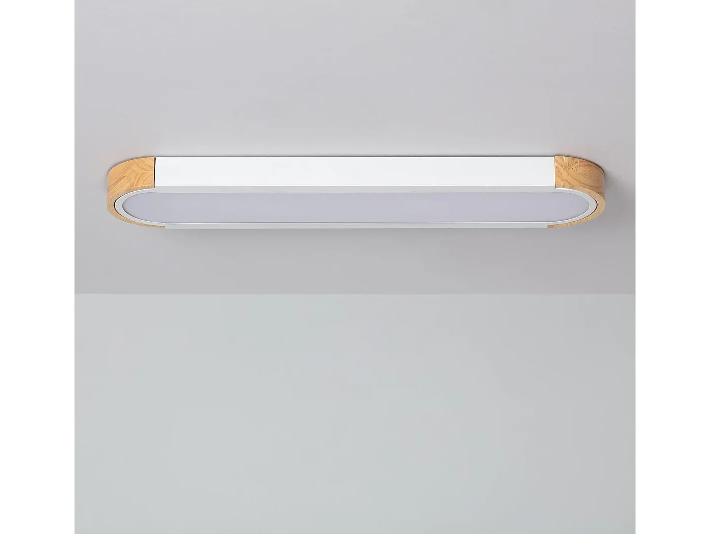 Ledkia Plafón LED 18W Madera y Metal 140x650 mm CCT Seleccionable Dari Lang Blanco Multicolor Outlet