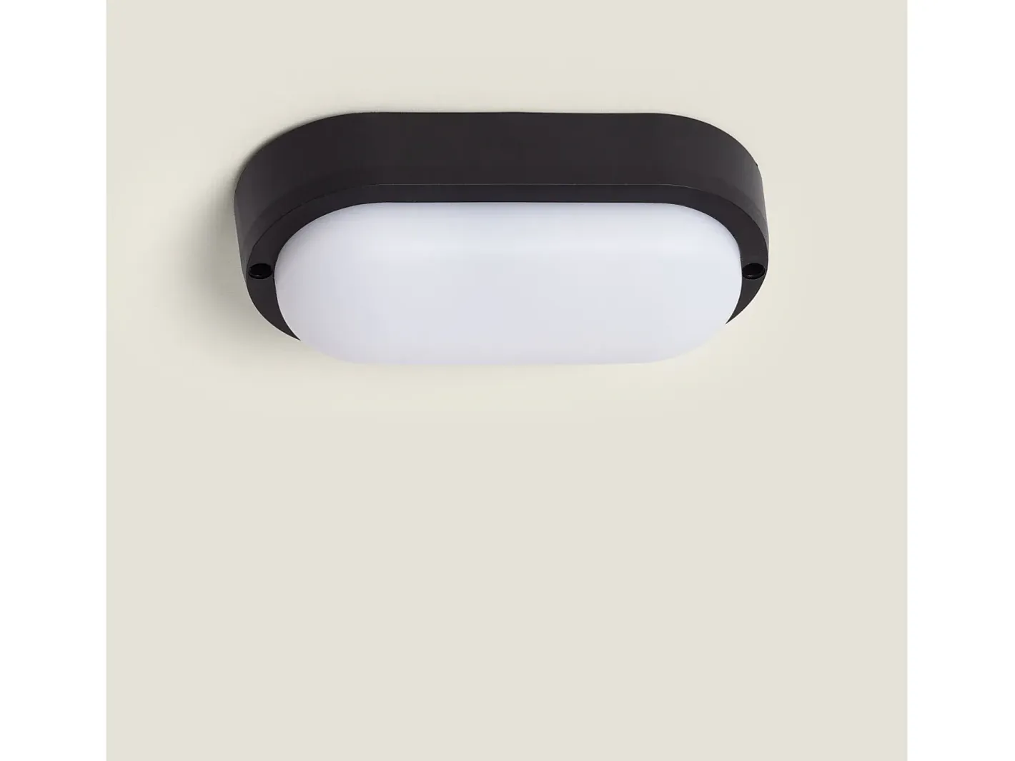 Best Ledkia Plafón LED 15W Oval para Exterior 85x173 mm IP65 Black 6500K Frío Blanco