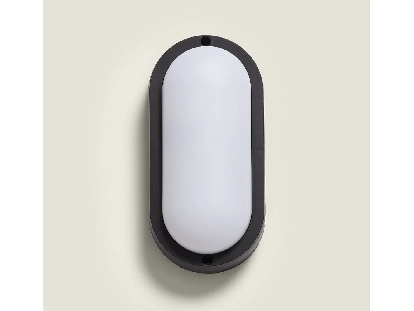 Best Ledkia Plafón LED 15W Oval para Exterior 85x173 mm IP65 Black 6500K Frío Blanco
