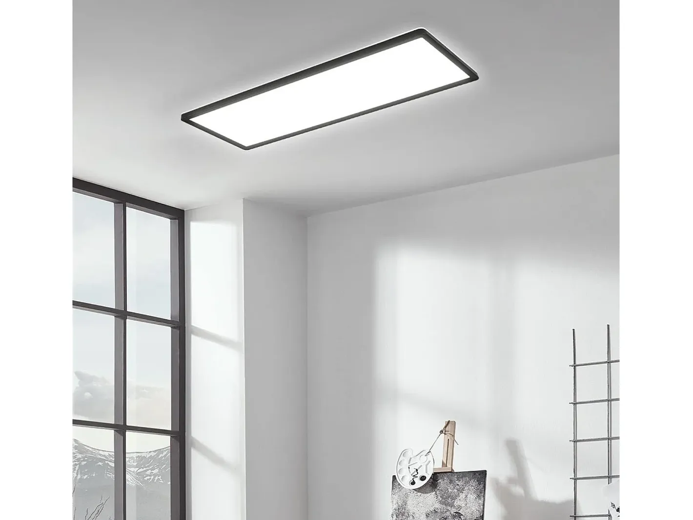 Ledkia Plafón LED 24W Rectangular SwitchCCT Seleccionable 580x200 mm Doble Cara Negro Seleccionable (Cálido-Neutro-Frío) Multicolor Outlet