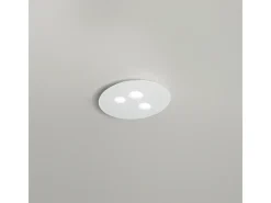Discount Plafón Luna de metal 47,5x40cm, 3 luces GX53 máx 3x8W, IP20, diseño moderno redondo, bombillas no incluidas Blanco