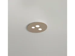 Sale Plafón Luna de metal gris tórtola 47,5x40cm, 3 luces GX53 máx 3x8W, IP20, diseño moderno redondo, bombillas no incluidas Marru00f3n chocolate