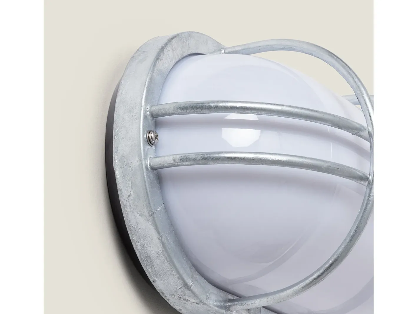 Ledkia Aplique Para Pared-Plafón Oval para Exterior 260x146 mm Fjord Acero Galvanizado Plateado