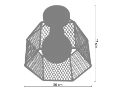 TOSEL Plafón-Plafón ,metal, ,A17xD20xP20cm Dorado