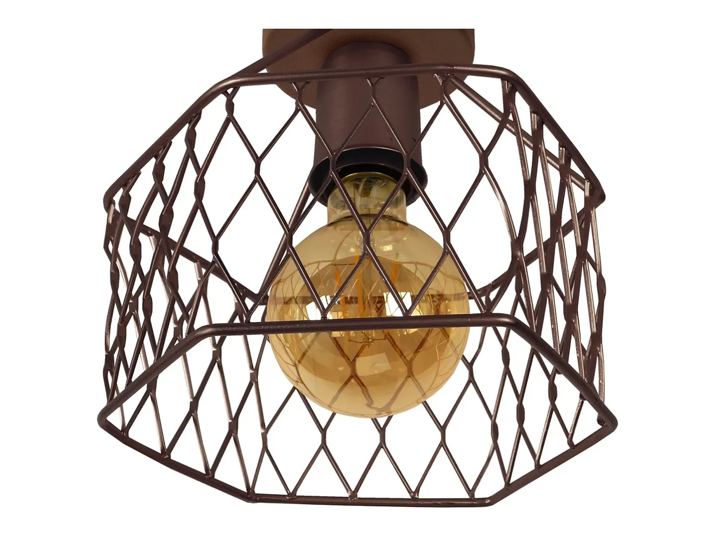 TOSEL Plafón-Plafón ,metal,Marrón,A17xD20xP20cm Marru00f3n