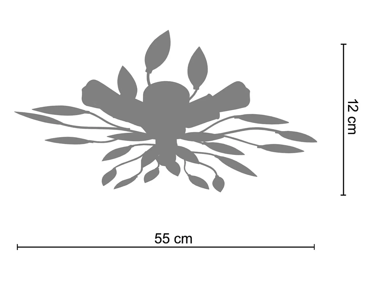 TOSEL Plafón-Plafón ,metal,Marrón,A12xD55xP55cm Marru00f3n