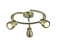 Online AKUNADECOR Plafon 3 Focos Articulables Modelo Chacho Cuero Para Baño, Dorado