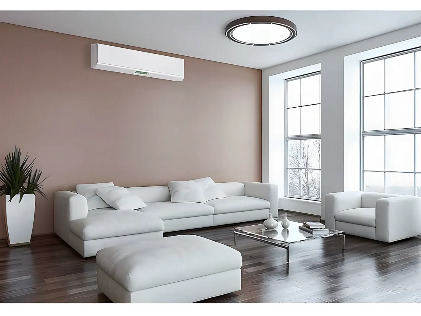 AKUNADECOR Plafón-Plafon Marron Asher Led 72w Regulable Marru00f3n