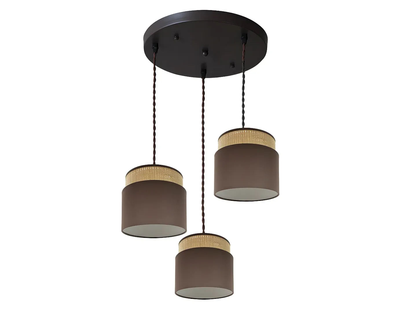 Sale AKUNADECOR Plafon Marron/natural Modelo Kandy 3l Regulable Marru00f3n