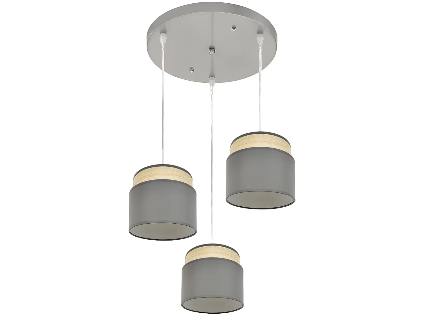 AKUNADECOR Plafon Natural/gris Modelo Kandy 3luces Regulable Plateado Discount