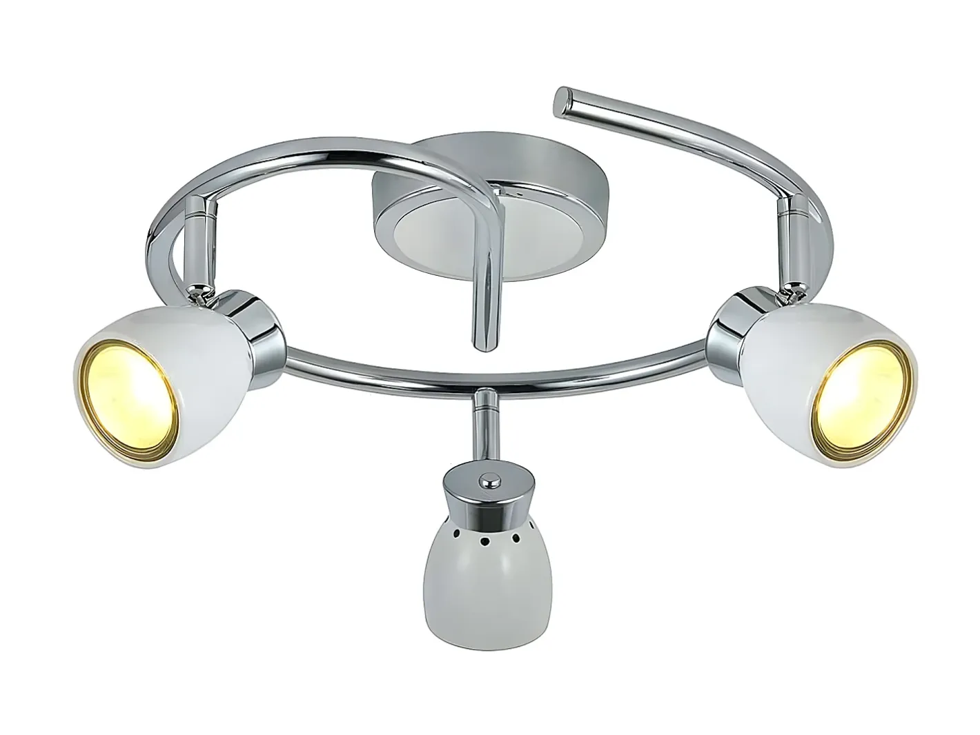 Hot AKUNADECOR Plafon Para Baño De 3 Focos Modelo Chacho -cromo Blanco