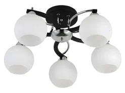 Online AKUNADECOR Plafon Pissis De 5 Luces Con Tulipa Blanca Negro