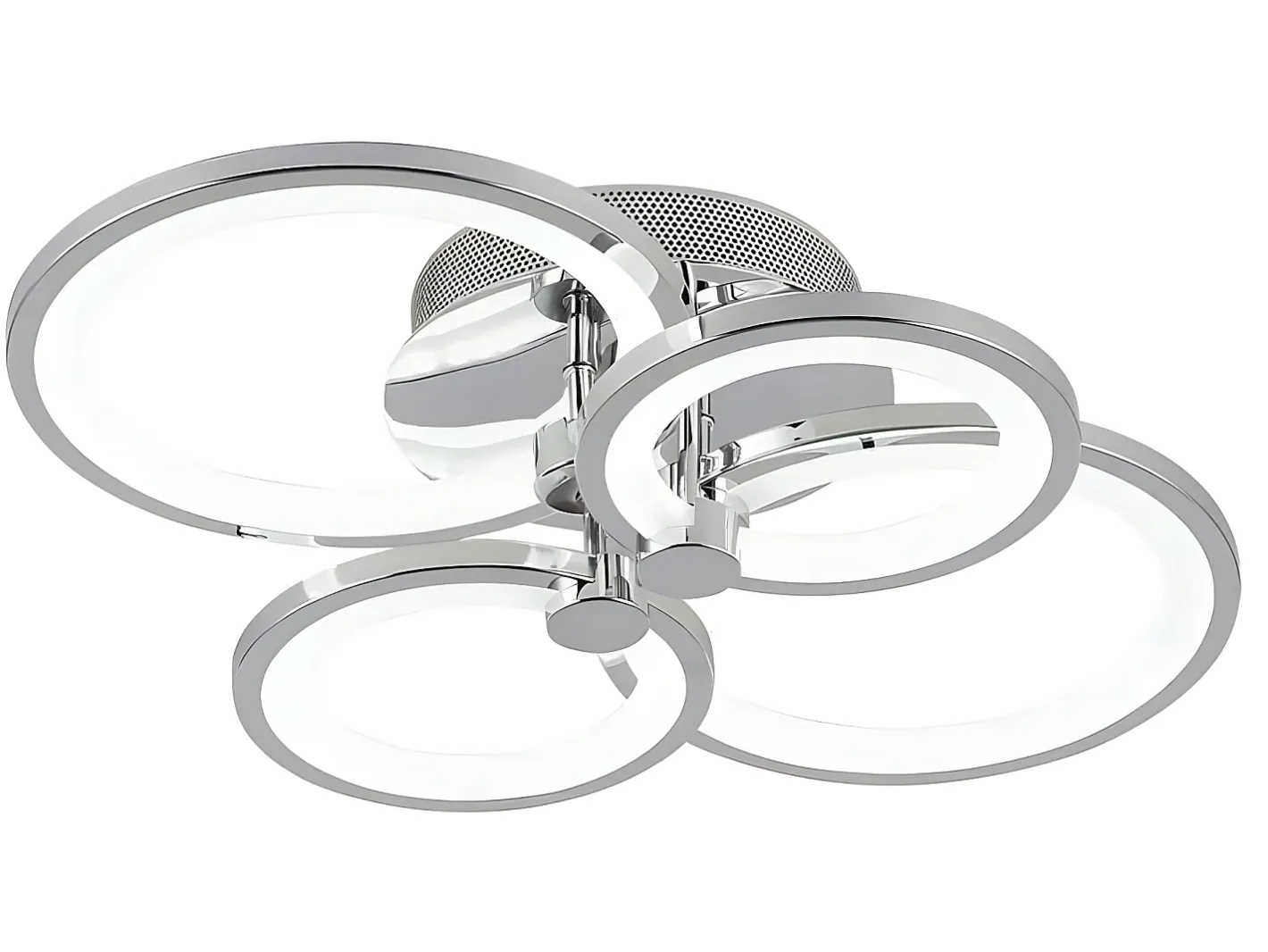 AKUNADECOR Plafon Sydney 76w 3000-4000-6500k Cromo 13,5x55x41 Cm 10260lm Regulable,memoria Y C.remoto Plateado New