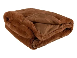 J-Line Plaid de poliéster marrón de 180x130cm Marru00f3n New