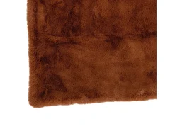 J-Line Plaid de poliéster marrón de 180x130cm Marru00f3n New