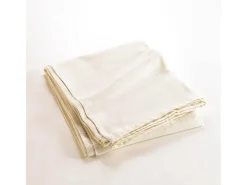 Online Douceur d'intérieur Plaid liso "Lucile" 220x240 cm en policotón natural suave y resistente, hecho en India Marfil