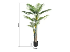 DripeX Planta artificial al aire libre con maceta, palmera 180 cm, 3 troncal y 18 hojas, decoración sala de estar dormitorio patio de la oficina del patio de la oficina Verde Discount