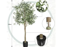 Online DripeX Planta artificial de oliva de 180 cm, decoración de plantas s falsas, removible, para el jardín de balcón de salón de dormitorio de la casa Verde