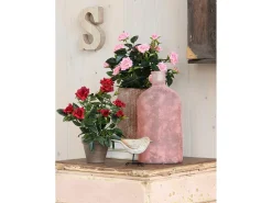 Hot Mobilibrico Planta artificial de Poliéster y terracota - H33 x Ø25 - - ROSEBUSH Rosa