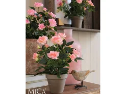Hot Mobilibrico Planta artificial de Poliéster y terracota - H33 x Ø25 - - ROSEBUSH Rosa