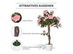 Clearance Planta artificial 90 cm, Decorativa en maceta, plástico, blanco (18x18x90 cm) Rosa